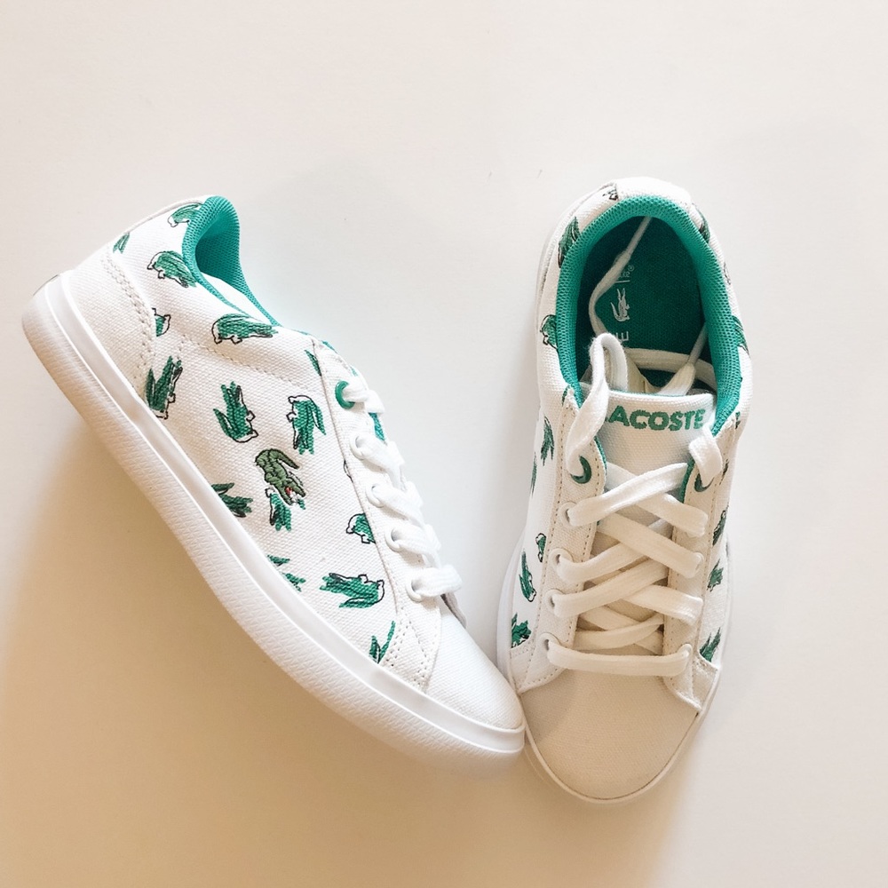 Little boys size 13 Lacoste canvas tennis shoes